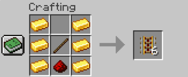 Crafting Powered Rails Minecraft
